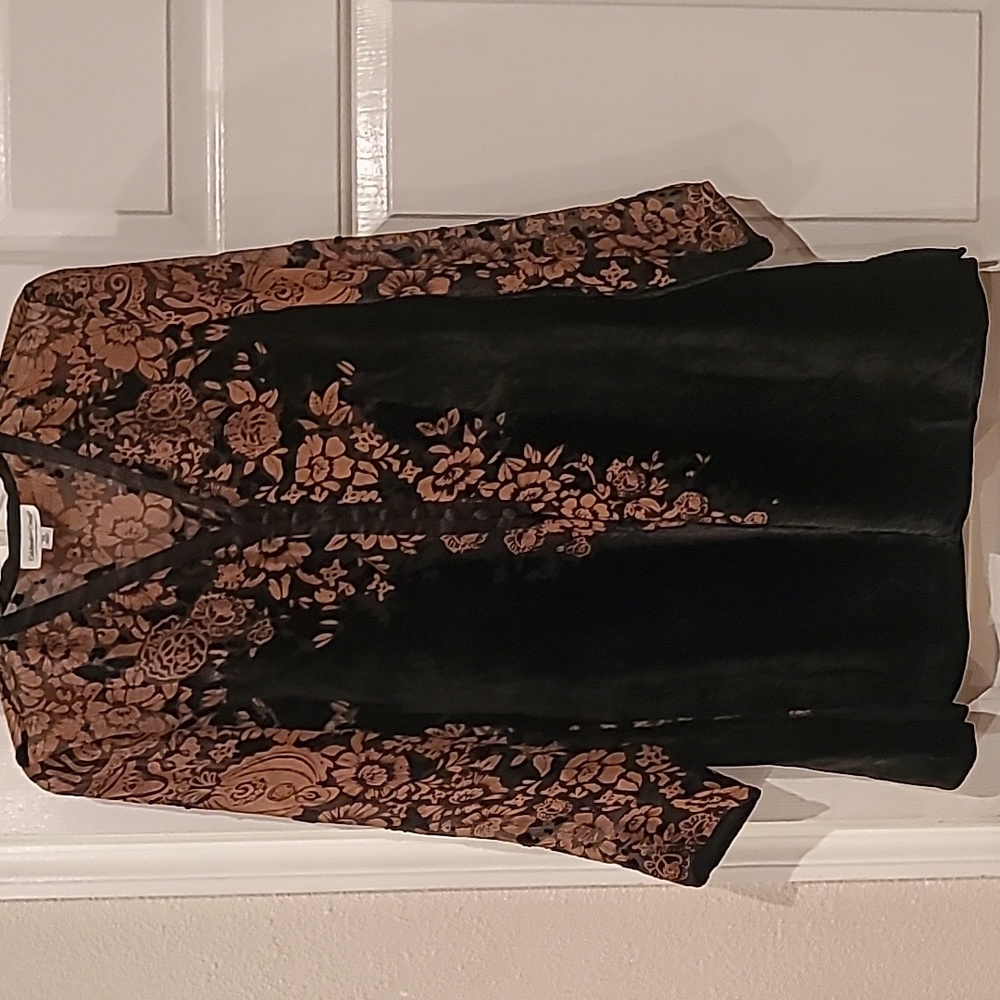 Sheer silk & velvet top